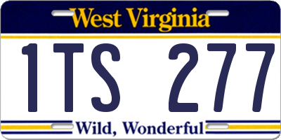 WV license plate 1TS277
