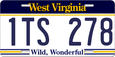 WV license plate 1TS278