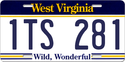 WV license plate 1TS281