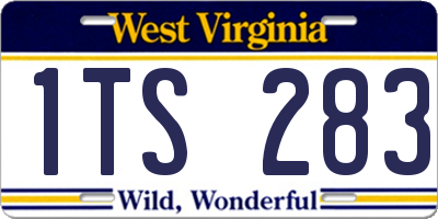 WV license plate 1TS283