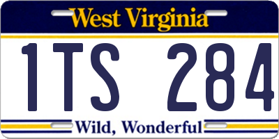 WV license plate 1TS284