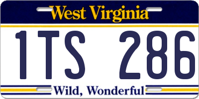 WV license plate 1TS286