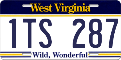 WV license plate 1TS287