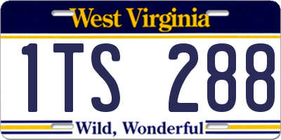WV license plate 1TS288