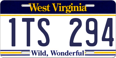 WV license plate 1TS294