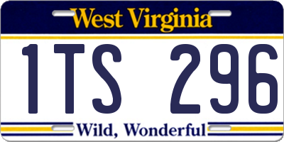 WV license plate 1TS296