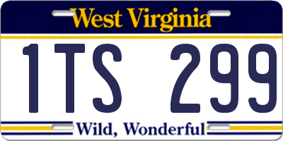 WV license plate 1TS299