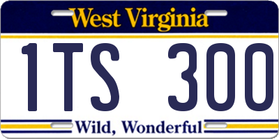 WV license plate 1TS300