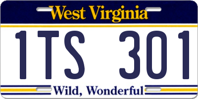 WV license plate 1TS301