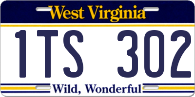 WV license plate 1TS302