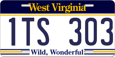 WV license plate 1TS303