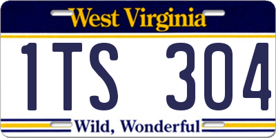 WV license plate 1TS304