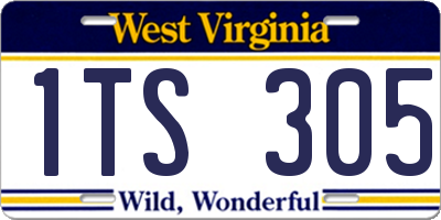 WV license plate 1TS305