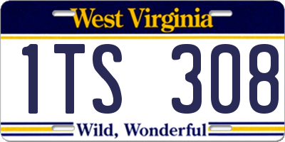 WV license plate 1TS308