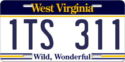 WV license plate 1TS311