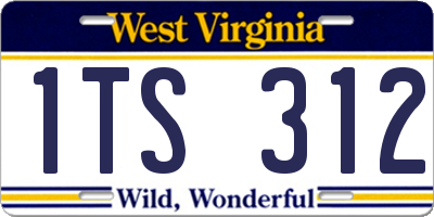 WV license plate 1TS312