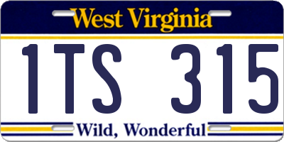 WV license plate 1TS315