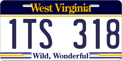 WV license plate 1TS318