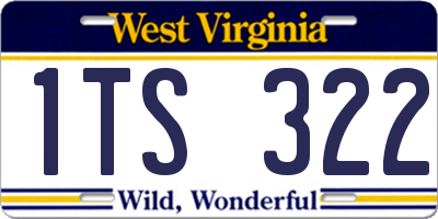WV license plate 1TS322