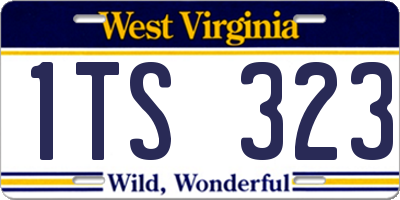 WV license plate 1TS323
