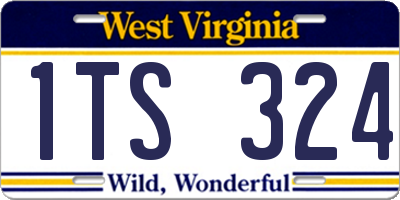 WV license plate 1TS324