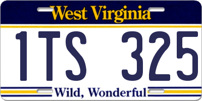 WV license plate 1TS325