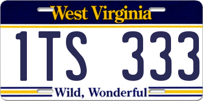 WV license plate 1TS333