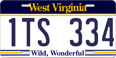 WV license plate 1TS334