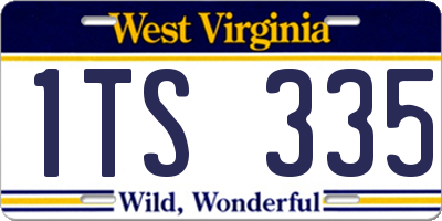 WV license plate 1TS335