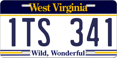 WV license plate 1TS341