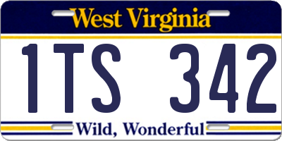 WV license plate 1TS342