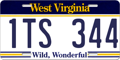 WV license plate 1TS344