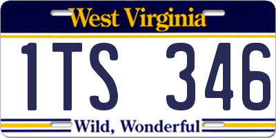 WV license plate 1TS346