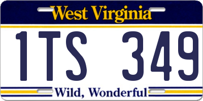 WV license plate 1TS349