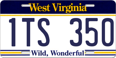 WV license plate 1TS350