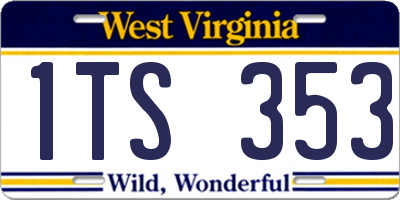 WV license plate 1TS353
