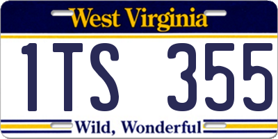 WV license plate 1TS355
