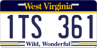 WV license plate 1TS361