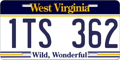 WV license plate 1TS362