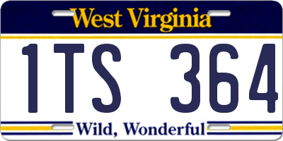 WV license plate 1TS364