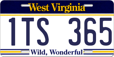 WV license plate 1TS365