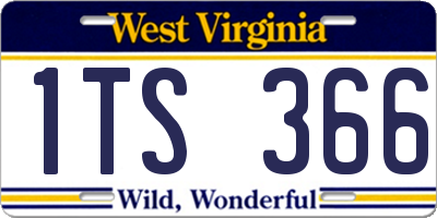 WV license plate 1TS366