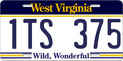 WV license plate 1TS375