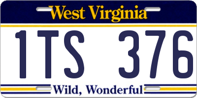WV license plate 1TS376