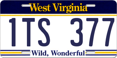 WV license plate 1TS377