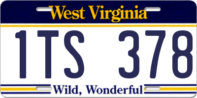 WV license plate 1TS378