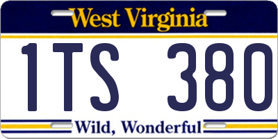 WV license plate 1TS380