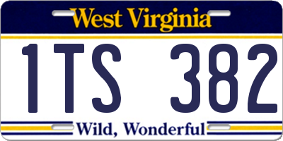 WV license plate 1TS382