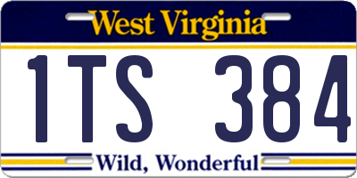 WV license plate 1TS384