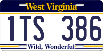 WV license plate 1TS386